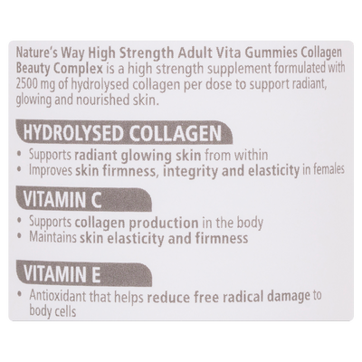 Nature's Way High Strength Adult Vita Gummies Collagen Beauty Complex 50's